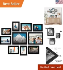 Timeless Black Gallery Picture Frame Set with Two 8x10, Four 5x7, Four 4x6
