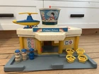 Vintage Fisher-Price Airport Playset with Helicopter, people and chairs.