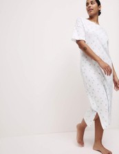 Marks & Spencer Womens Cotton Nightie in White Mix - M&S