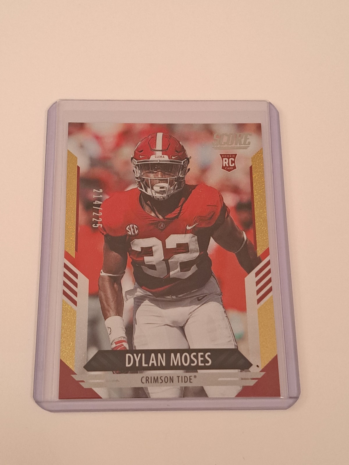 Dylan Moses 2021 Score Gold Dots Rookie RC parallel #/225 Alabama 