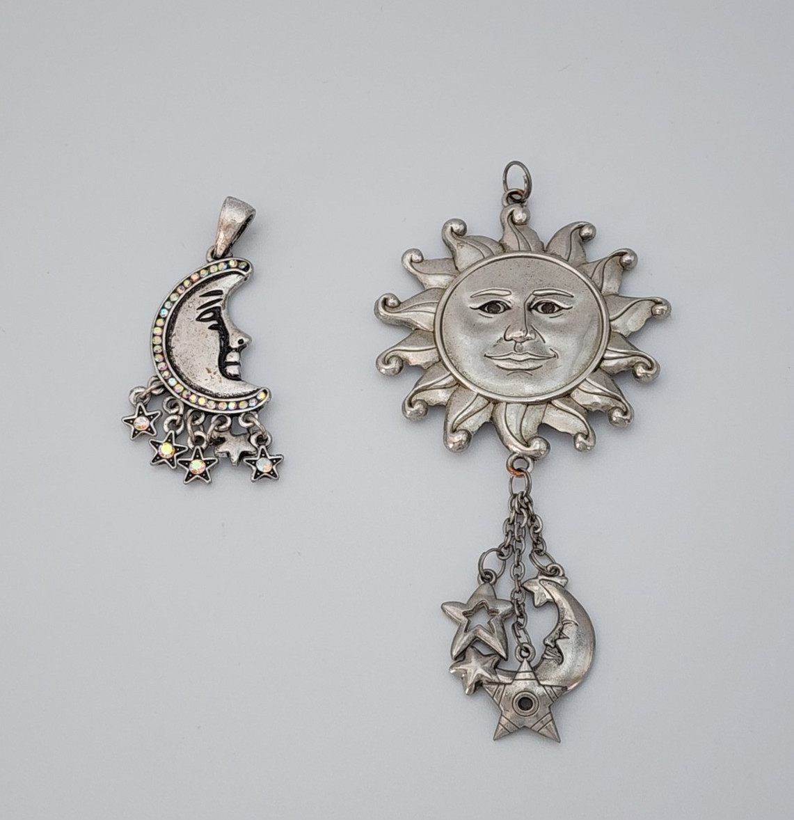 Celestial Sun Face Moon Face Dangle Charms AB Rhi… - image 3
