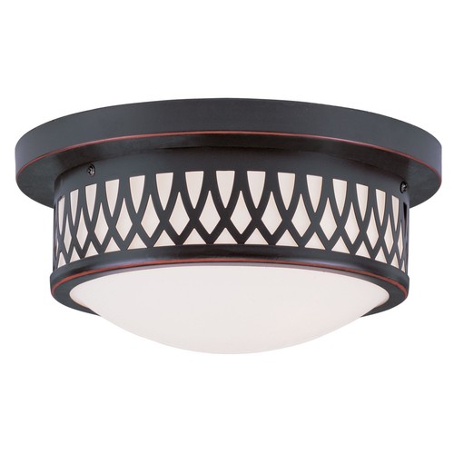 Livex Lighting Westfield Bronze Glass/Steel Ceiling Mount