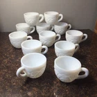 Vintage McKee Concord Milk Glass Set of 12 Cups