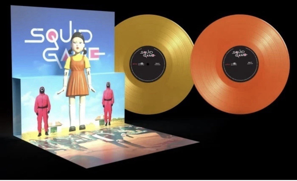 SQUID GAMES LP x 2 Soundtrack to The Series by Jung Jaeil ORANGE YELLOW VINYL - Image 5