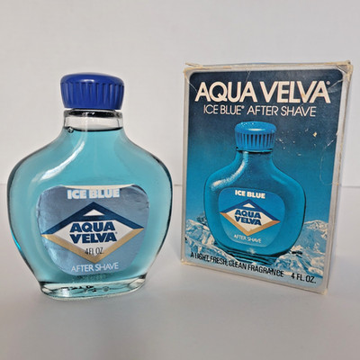 Vintage Williams Aqua Velva Ice Blue Aftershave Full 4oz Bottle & Box