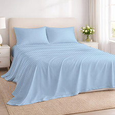 Rajlinen 100 Cotton King Sheets Set Cooling Breathable Bed Sheets 16 Inch Deep