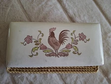 Vintage Modern Farmhouse Rooster Butter Dish Hand Painted Japan 1960s