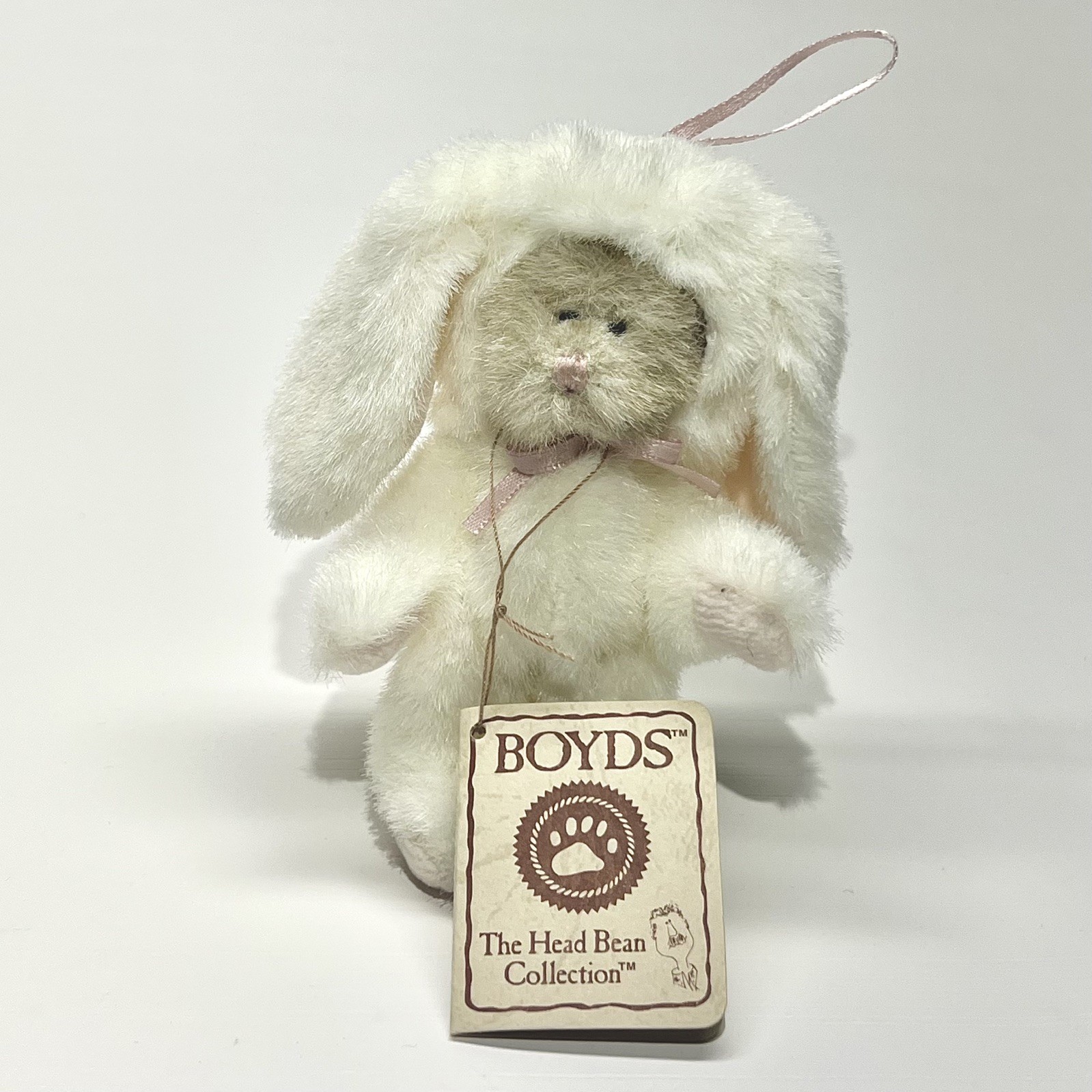 Boyds Bear Head Bean Collection Plush Bunny Bitsey Nibblekins Purse Charm 2002