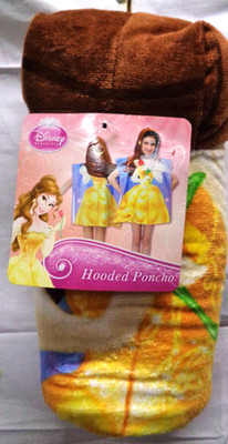 2013 Franco DISNEY PRINCESS BELLE Hooded Poncho Towel 22'' x 44'' 100% cotton NOS