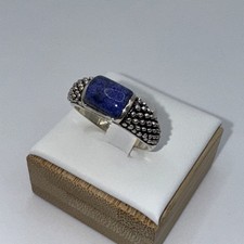 VINTAGE LAPIS AND STERLING SILVER RING -SIZE 8.75