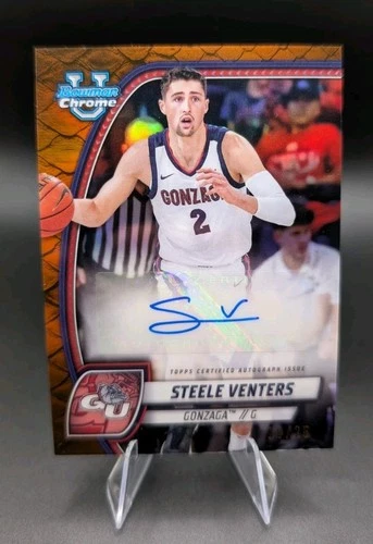 2024-25 Bowman Chrome U - Steele Venters Auto ORANGE REPTILLIAN  /25 #92 Gonzaga