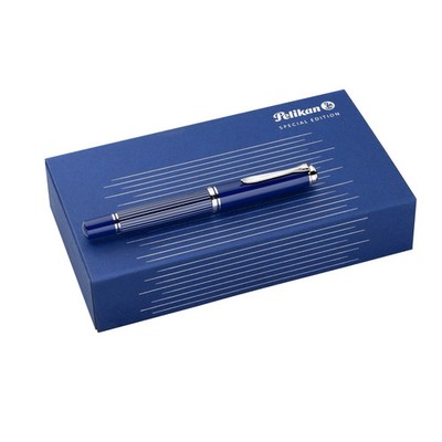 Pelikan M815 Metal Striped Blue F Fountain Pen Special Edition | eBay