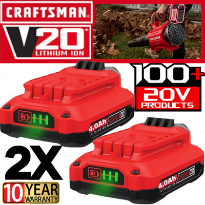 2PACK 4.0 For Craftsman V20 20 Volt MAX Lithium Battery CMCB204 CMCB202 CMCB201