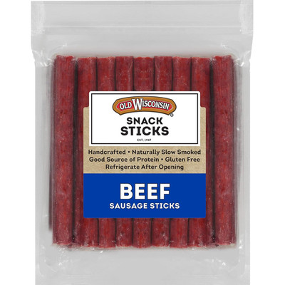 Beef Sausage Snack Sticks, Naturally Smoked, Ready to Eat, High Protein, Low Car