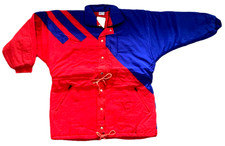 80er Vintage Winterjacke  Jacke  Unisex Rot/Blau  Gr. 128
