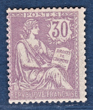 TIMBRE 1902 FRANCE MOUCHON N° 128-N**. B-COTE: 1.050 EUROS-VOIR SCAN R/V-