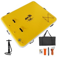 Inflatable Floating Dock, Floating Island Raft with Water Ramp for Dogs, Infl...