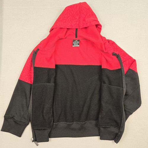 Nike Jordan Boys Size Small 8-10 Yrs Jumpman Therma-FIT Fleece Jacket Black/Red - Picture 7 of 10