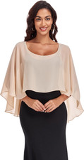 Sheer Shawls and Wraps for Evening Dresses Chiffon Capes for Women Soft Wedding