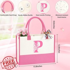 GQDECOR Initial P Monogrammed Pink Gift Basket for Women Birthday Mother's Day