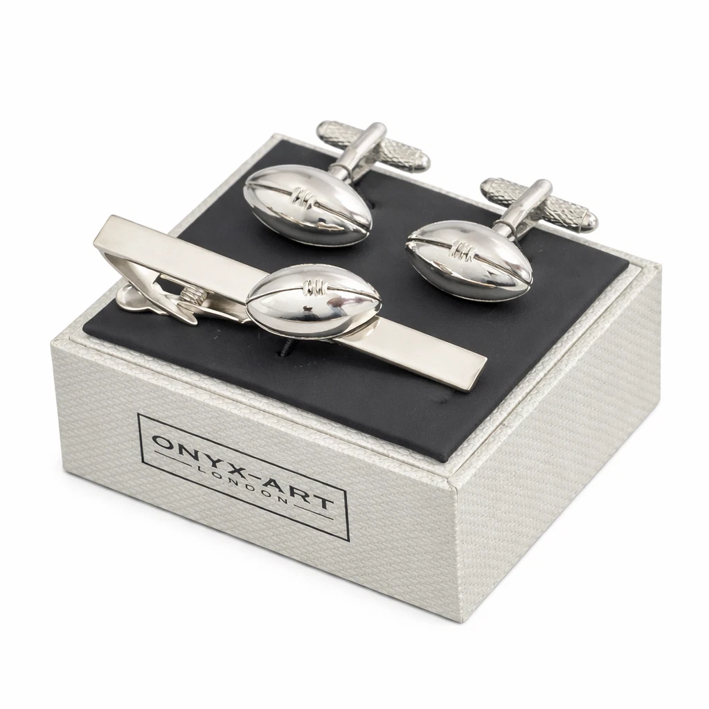 Onyx Art Boutons De Manchettes Ballon De Rugby - Coffret Cadeau Élégant CK70 Pour Homme