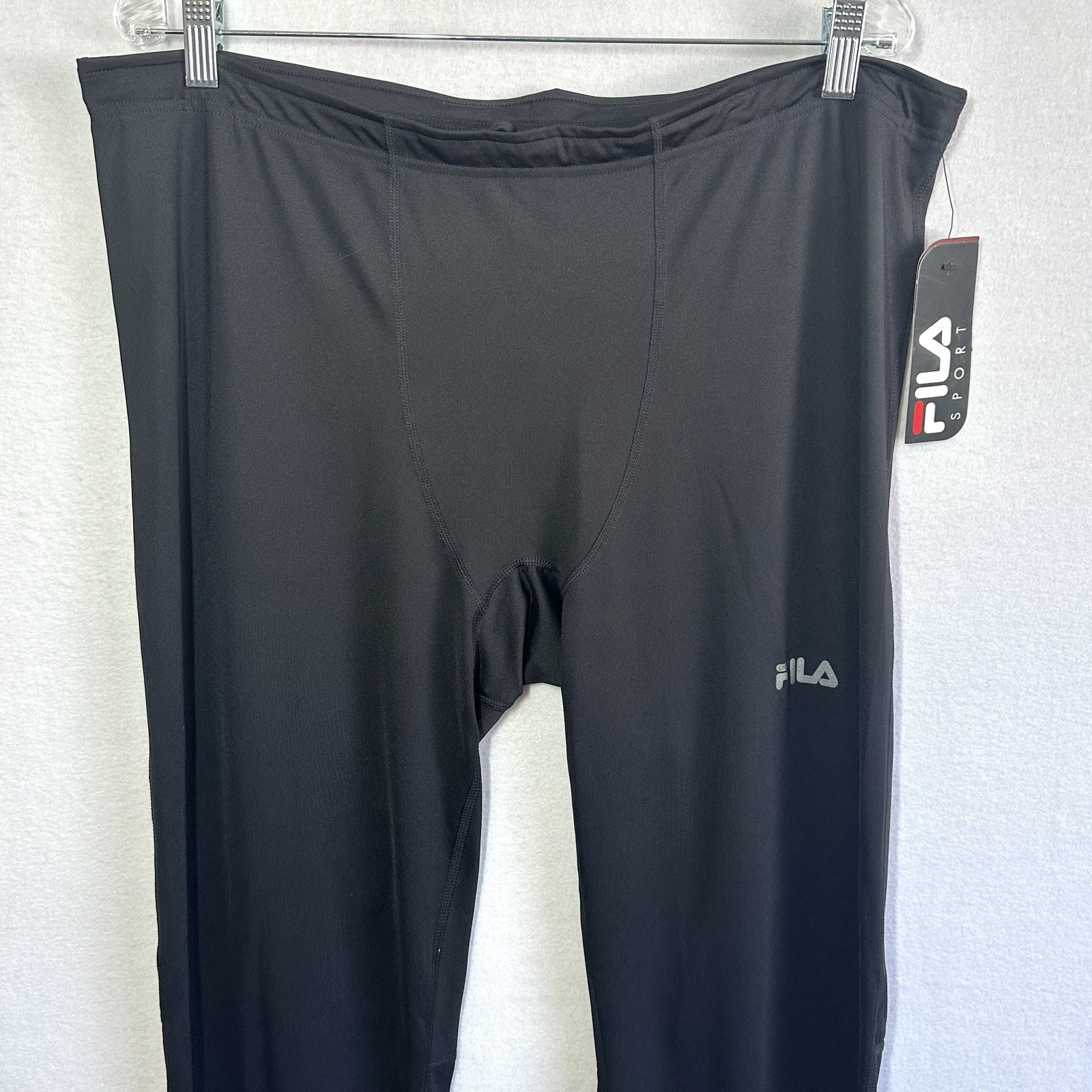 Fila Sport Leggings Donna XXL Nero Live In Motion Coulisse Tru Dry Palestra Nuovo