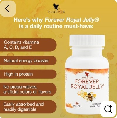 2 Bottles - Forever ROYAL JELLY - Immune Support &  Increase Energy  Free Ship