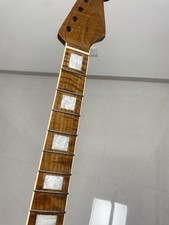 Nuovo manico chitarra elettrica fai da te guscio intarsio lucido 22 tasti acero fiamma tostata