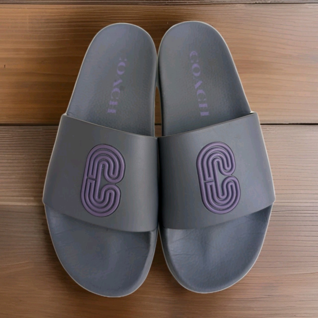 Coach Patch Logo Slide Gray Poolslide Sandal Men’… - image 2