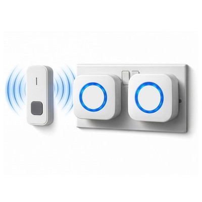 Twin Wireless Türklingel Plug in Kabellose Türklingeln Wasserdicht Türklingel Glockenspiel Kit
