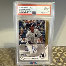2017 Topps Update Aaron Judge Salute Rookie RC On-Card Auto PSA 10 LOW POP! 🔥