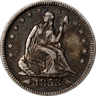1853-P Seated Liberty Quarter - Choice