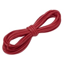 Round Leather Cord, 4mm x 5.5 Yards PU Leather String Rope, Burgundy