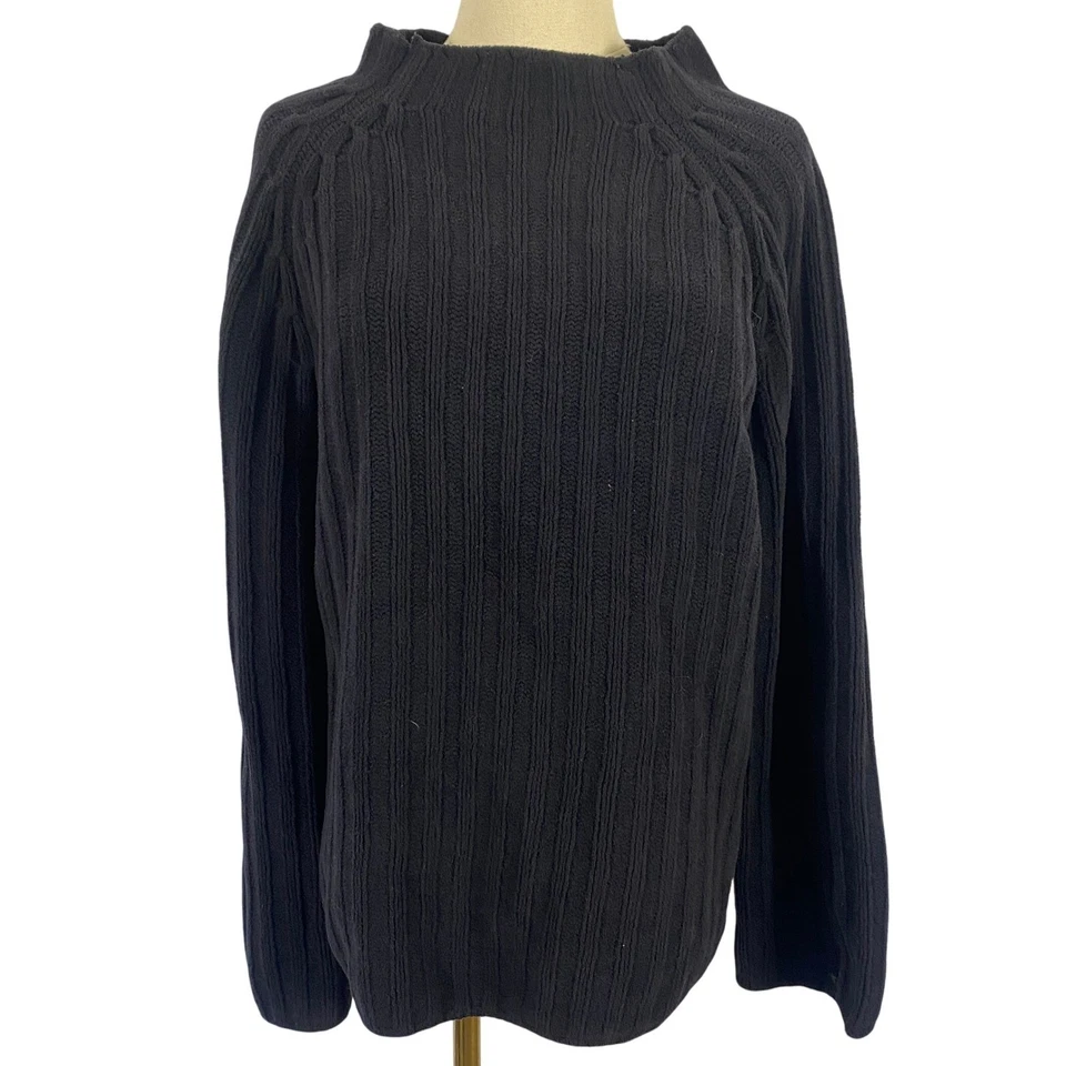 Suéter Grande Vintage Y2K DKNY Jeans Cuello Simulado Acanalado Suave Peso Pesado Foto 2 de 4