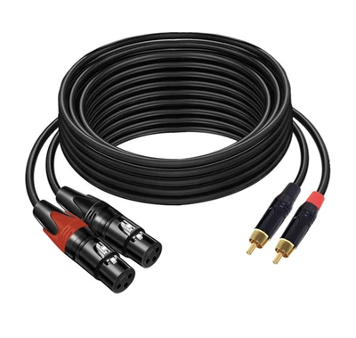 INNOV8 WHOLESALE LTD Dual RCA to XLR Audio Cable 2 RCA Male to 2 XLR Female Stereo Lead