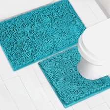 Bathroom Rugs Chenille Bath mat 2 Piece Set, Super Absorbent, Strong PVC Non