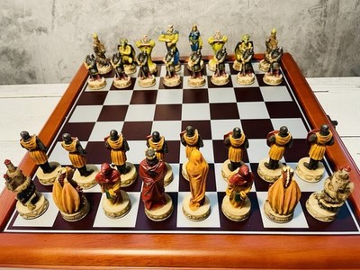 Vintage King Arthur Excalibur Fantasy Chess Pieces & Board Box item no. 5478