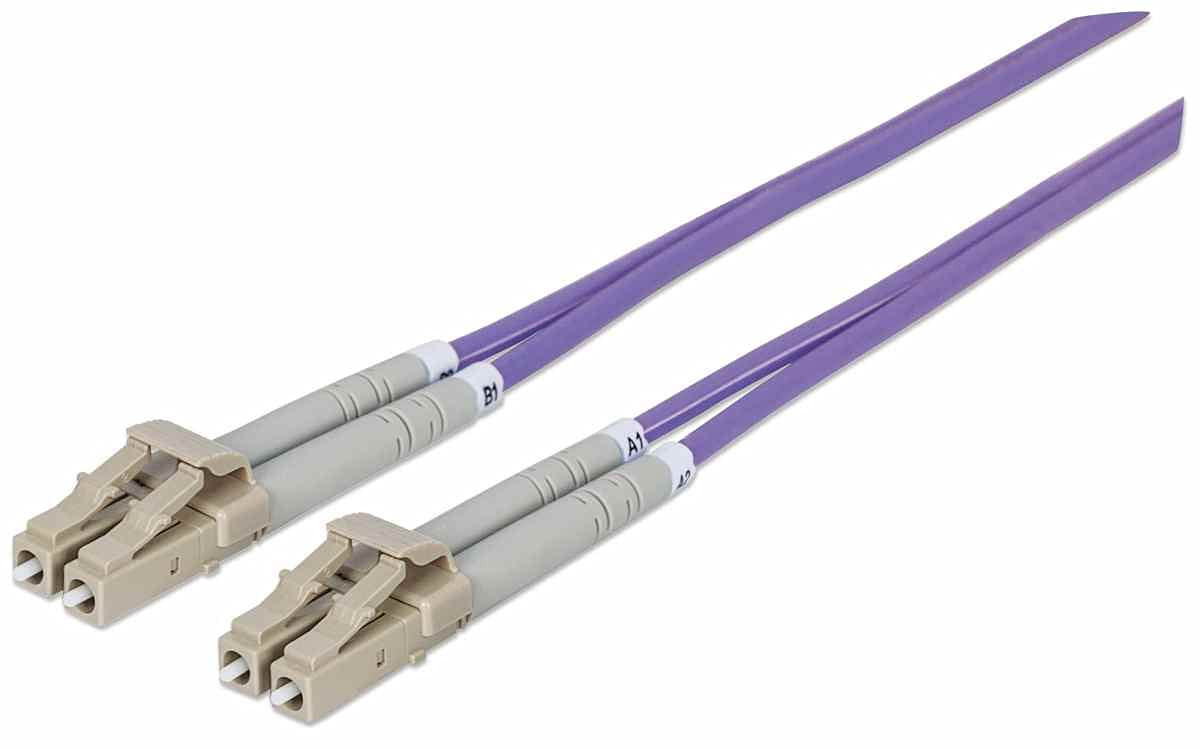 Fiber Optic Patch Cable Multi- Mode Lc/Lc 50/125 Om4 1M Violet NUOVO
