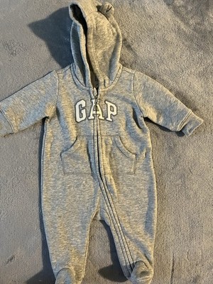 Baby GAP navy Blue One Piece Sweatshirt Material Bunting Outfit Sz 0-3 Logo