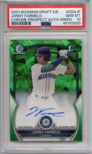 2023 Bowman Chrome Draft Sapphire - 1st Auto Jonny Farmelo Green /99 PSA 10