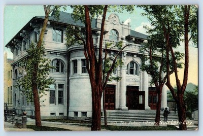 1910 Salt Lake City Utah Vintage Postcard The Public Library Building Unposted