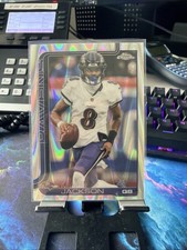 2025 Topps Chrome Football #24 - Lamar Jackson - Refractor - Baltimore Ravens
