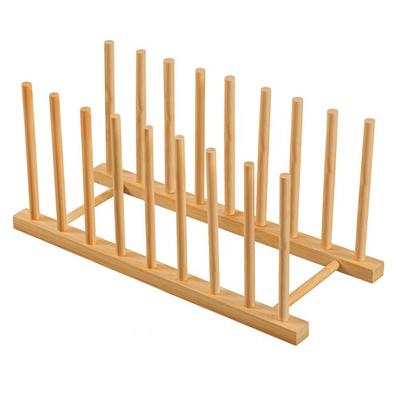 #ad HBlife Heighten and Widen Bamboo Dish Dying Rack Rod 6inch High 8slots 1pcs $13.62