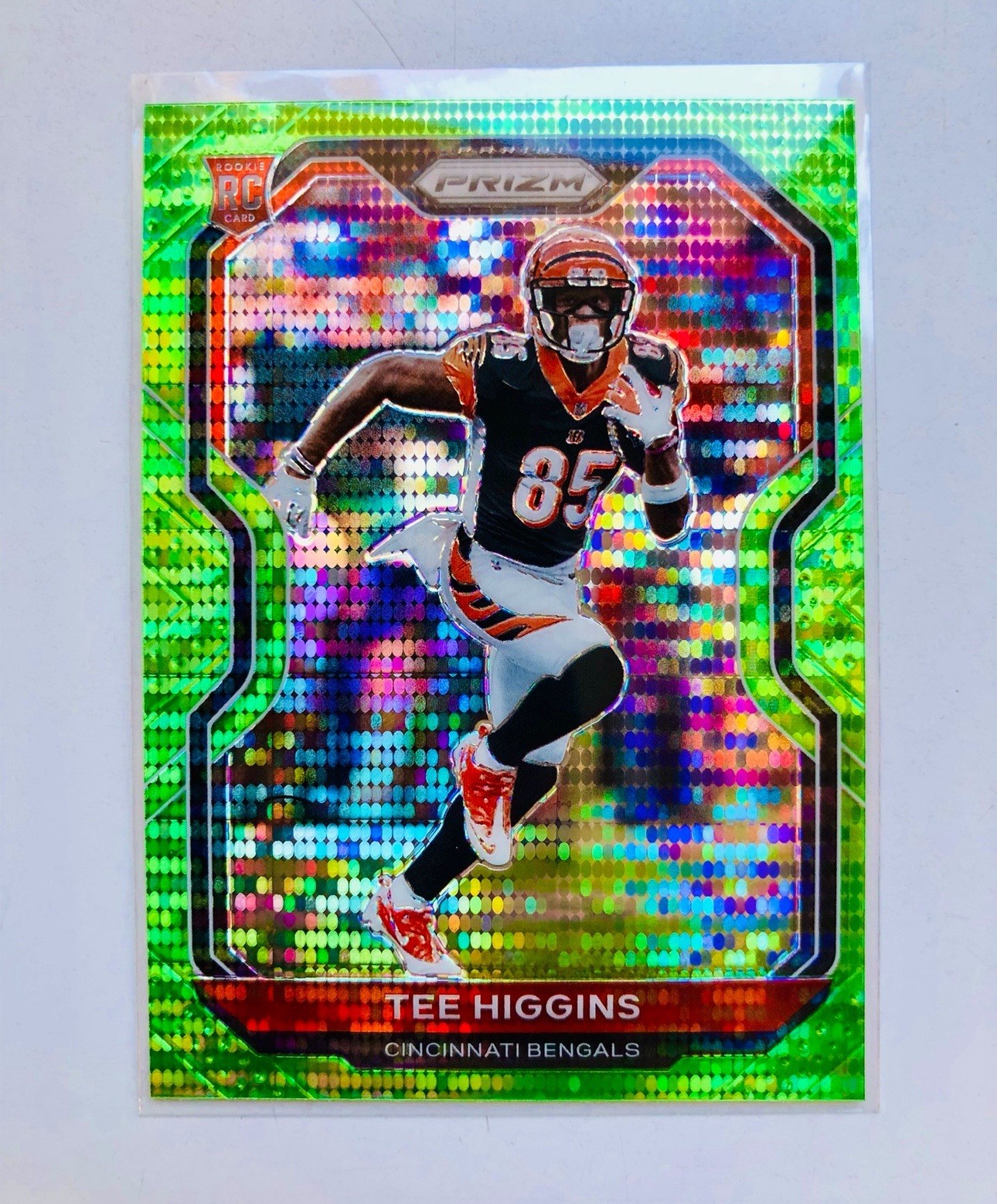 2020 Prizm TEE HIGGINS Neon Green Pulsar Prizm RC #308