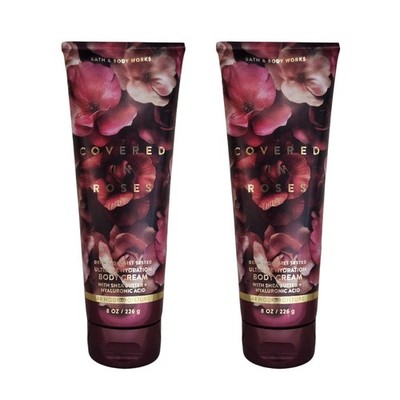 2 New Bath & Body Works Covered in Roses Ultimate Hydration Body Cream 8 oz
