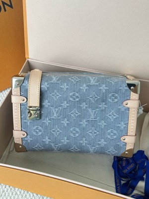 Louis Vuitton Light Blue Denim Medium Side Trunk Bag Excellent | eBay
