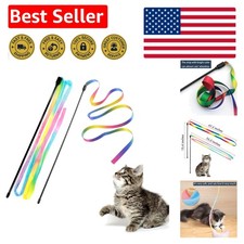 Engaging Rainbow Wand Teaser for Cats - 2 Pack of Interactive Play Toys