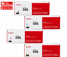 New Canon 046 Toner Cartridges Complete Set - Black Cyan Magenta Yellow 4-Pack