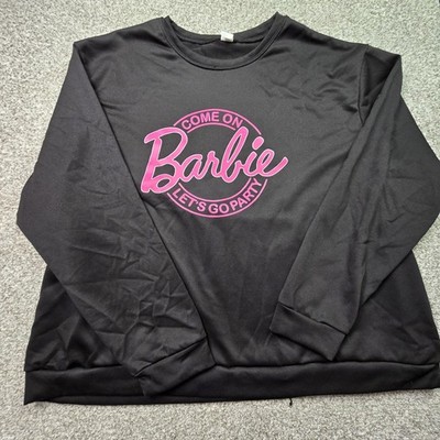 Barbie Sweatshirt Womens 5XL Black Come On Lets Go Party Graphic Plus Size