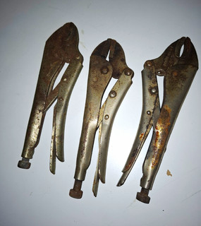3x Feststellzange Gripzange verstellbar Metall silber – 3 teilig Set